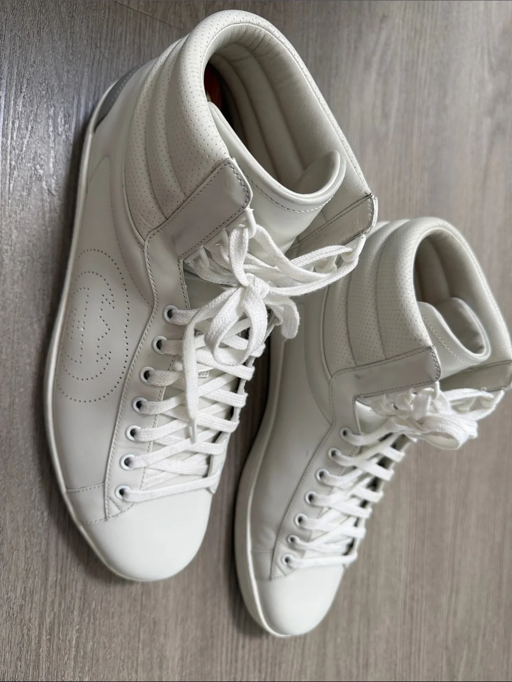 Gucci Ace Men's White High-Top Sneakers - Size 11.5